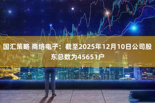 国汇策略 商络电子：截至2025年12月10日公司股东总数为45651户